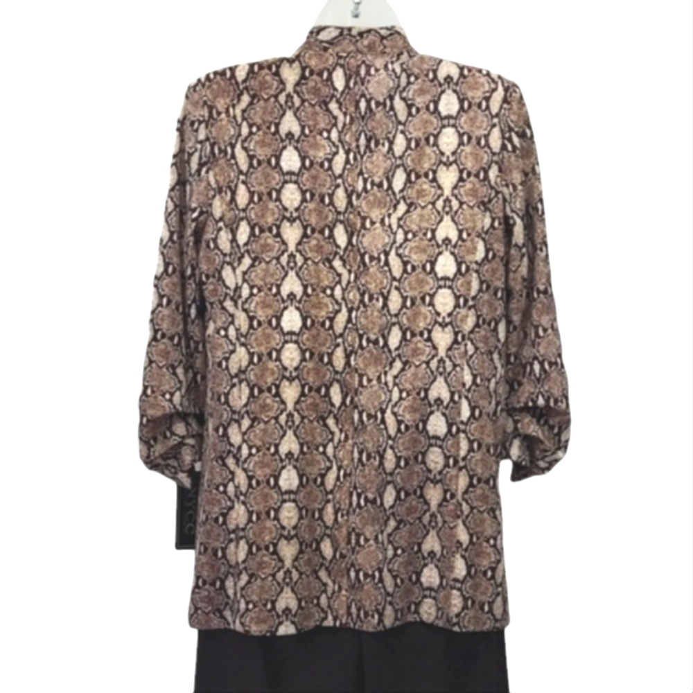 NYCC Snakeskin Graphic Print Blazer Lightweight Lined Jacket Gathered Sleeve NWT - Picture 13 of 17